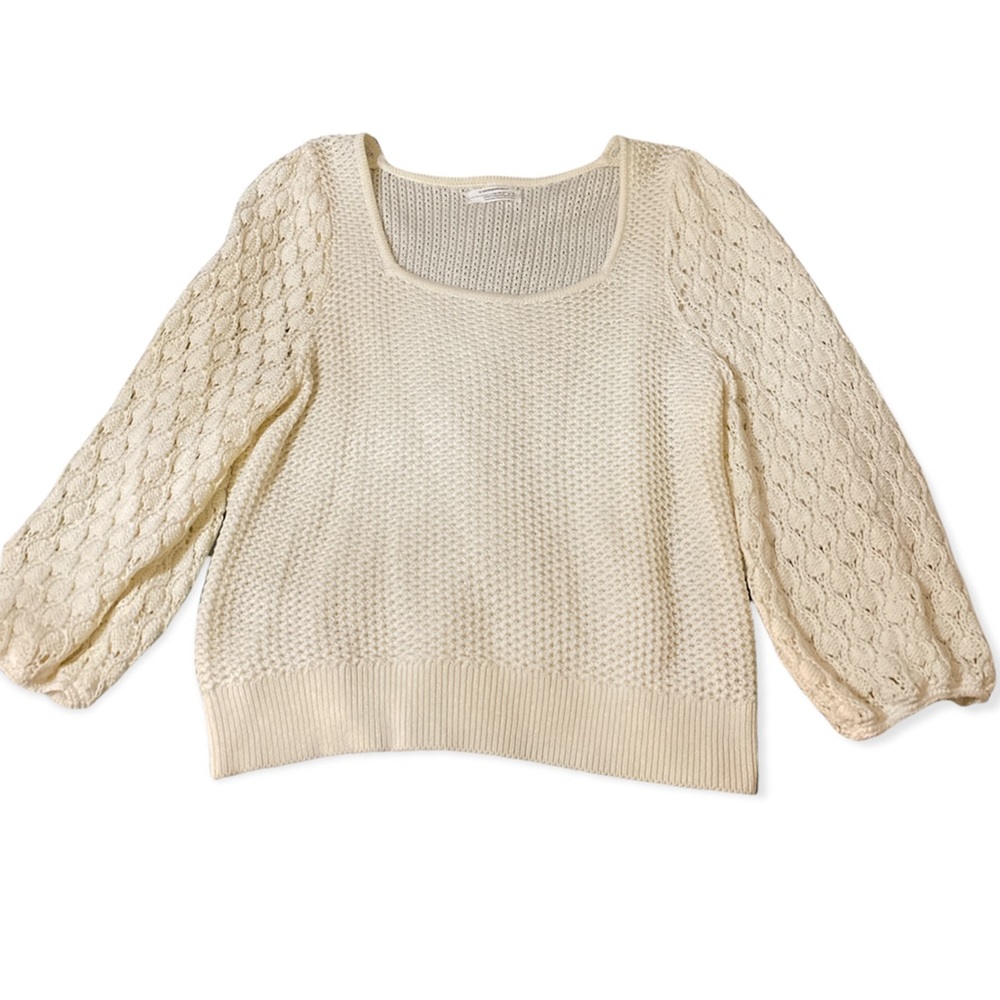 Anthropologie Cream Knit Sweater